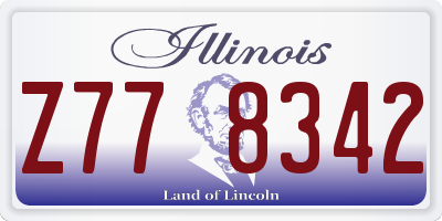 IL license plate Z778342
