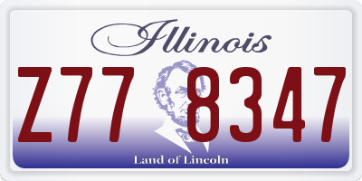 IL license plate Z778347