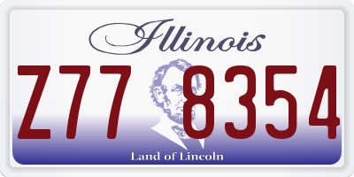 IL license plate Z778354