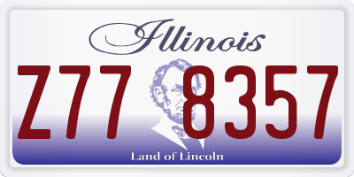 IL license plate Z778357