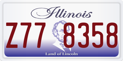 IL license plate Z778358