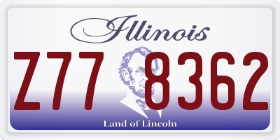 IL license plate Z778362