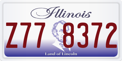 IL license plate Z778372