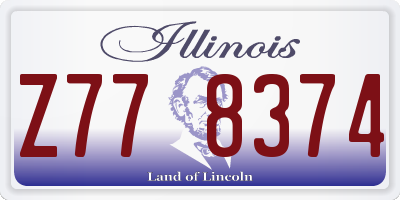 IL license plate Z778374