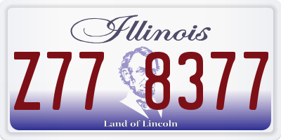 IL license plate Z778377