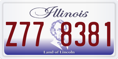IL license plate Z778381