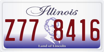IL license plate Z778416