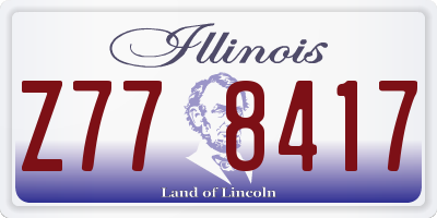 IL license plate Z778417