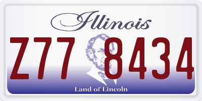 IL license plate Z778434