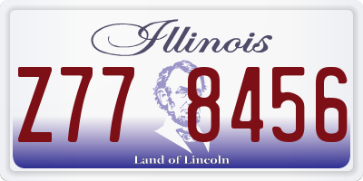 IL license plate Z778456