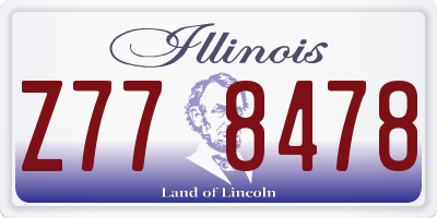 IL license plate Z778478