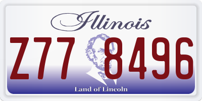 IL license plate Z778496