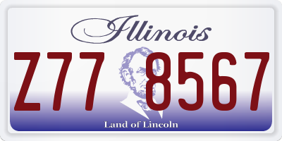 IL license plate Z778567