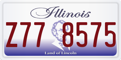 IL license plate Z778575
