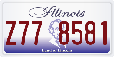 IL license plate Z778581