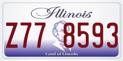 IL license plate Z778593