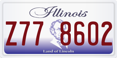 IL license plate Z778602