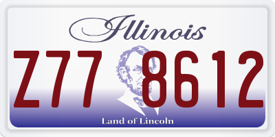 IL license plate Z778612