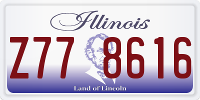 IL license plate Z778616