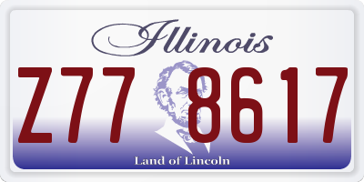 IL license plate Z778617