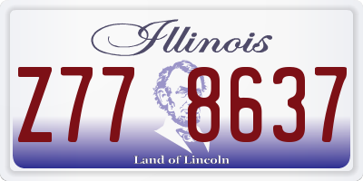 IL license plate Z778637