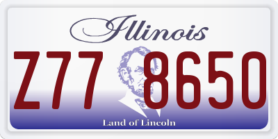IL license plate Z778650