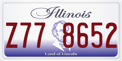 IL license plate Z778652