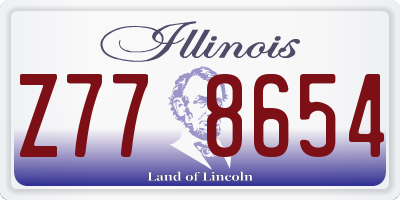 IL license plate Z778654