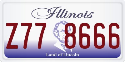 IL license plate Z778666