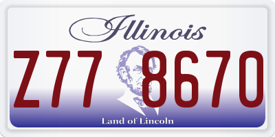 IL license plate Z778670