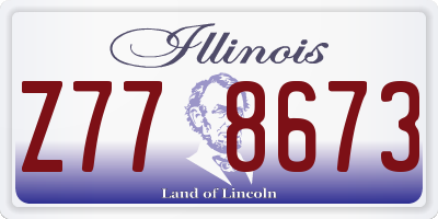 IL license plate Z778673