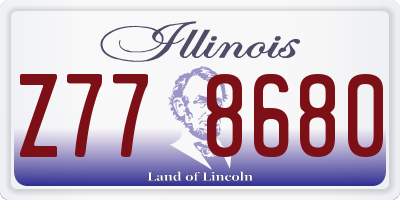 IL license plate Z778680