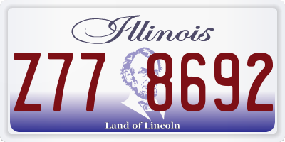 IL license plate Z778692