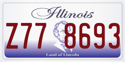 IL license plate Z778693
