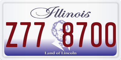 IL license plate Z778700