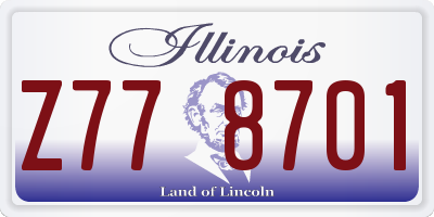 IL license plate Z778701
