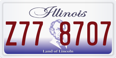 IL license plate Z778707