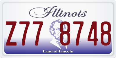 IL license plate Z778748