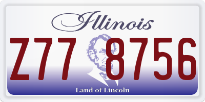 IL license plate Z778756