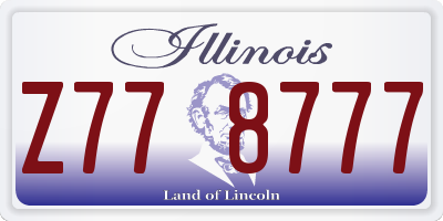 IL license plate Z778777