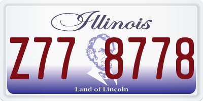 IL license plate Z778778