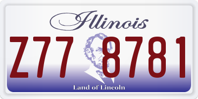 IL license plate Z778781