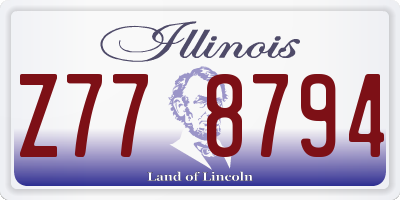 IL license plate Z778794