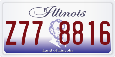 IL license plate Z778816
