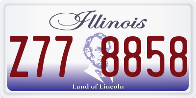 IL license plate Z778858