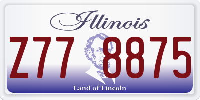 IL license plate Z778875