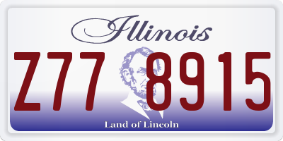 IL license plate Z778915
