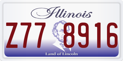 IL license plate Z778916