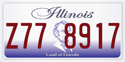 IL license plate Z778917