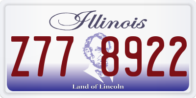 IL license plate Z778922